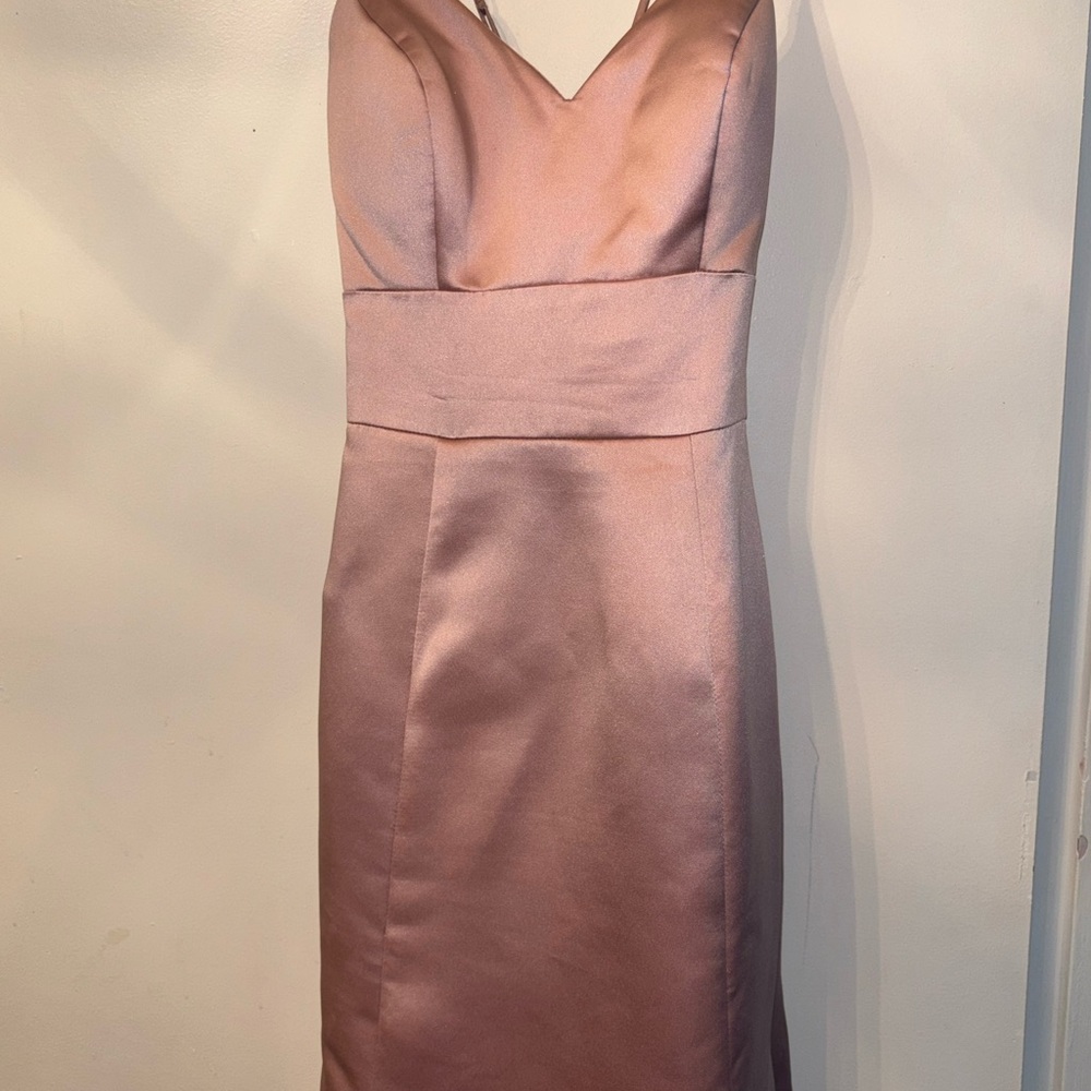 Elegant Satin Evening Dress - Pink